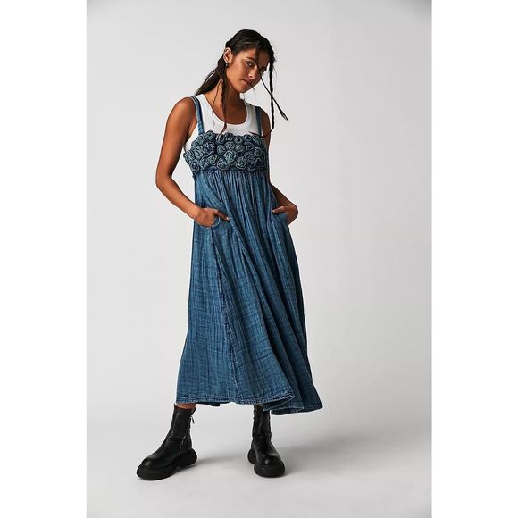 NEW Free People Dolly Midi Dress Size L